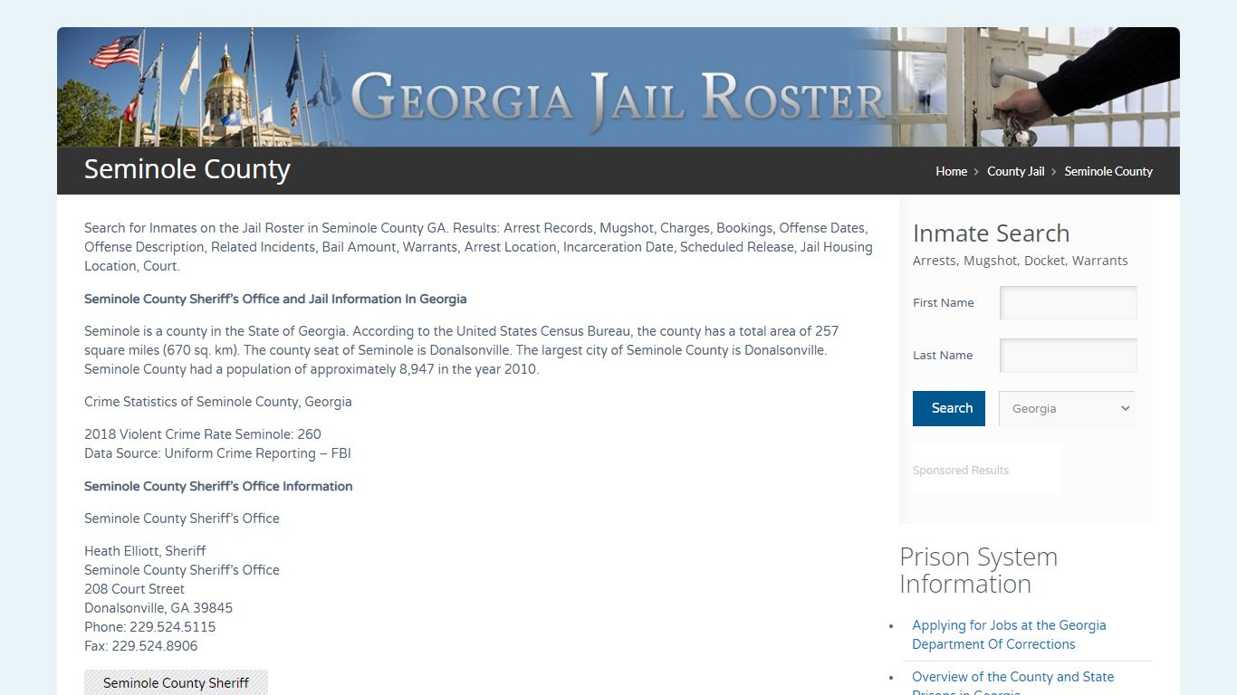 Seminole County | Georgia Jail Inmate Search